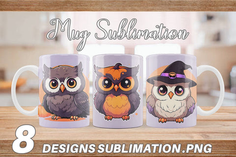 Mug Wrap Cute Owl Illustration Sublimation artnoy 