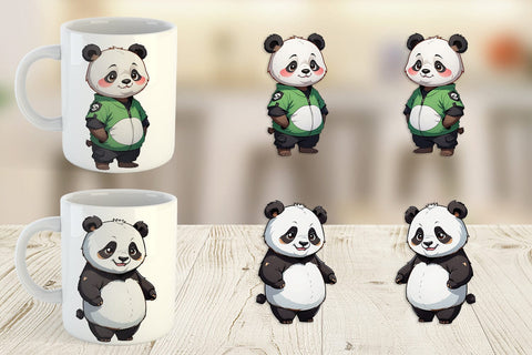 Mug Wrap Cute Panda Sublimation artnoy 