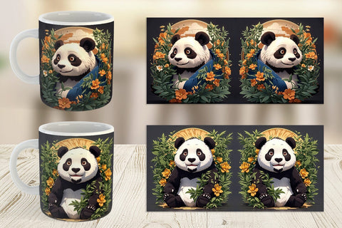 Mug Wrap Cute Panda Sublimation artnoy 