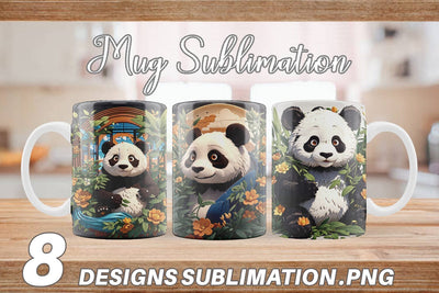 Mug Wrap Cute Panda Sublimation artnoy 