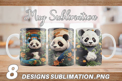 Mug Wrap Cute Panda Sublimation artnoy 