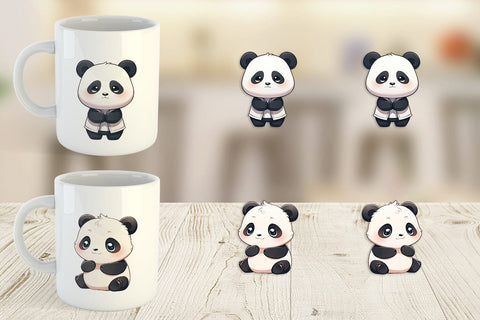Mug Wrap Cute Panda Sublimation artnoy 