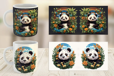 Mug Wrap Cute Panda Sublimation artnoy 