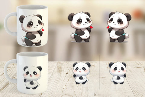 Mug Wrap Cute Panda Sublimation artnoy 