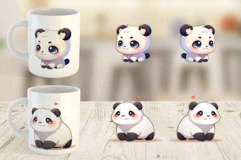 Mug Wrap Cute Panda Sublimation artnoy 