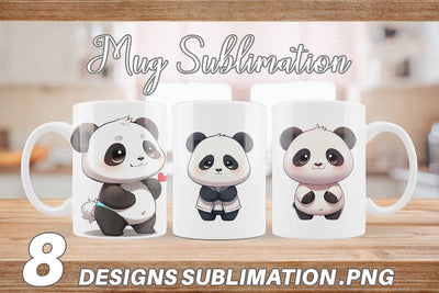 Mug Wrap Cute Panda Sublimation artnoy 