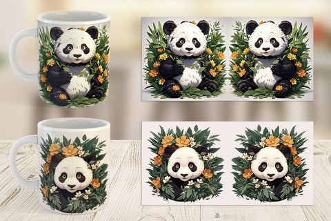 Mug Wrap Cute Panda Sublimation artnoy 