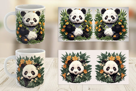 Mug Wrap Cute Panda Sublimation artnoy 