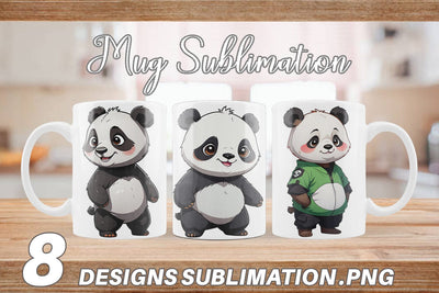 Mug Wrap Cute Panda Sublimation artnoy 
