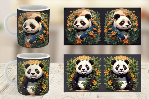 Mug Wrap Cute Panda Sublimation artnoy 