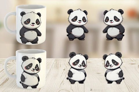 Mug Wrap Cute Panda Sublimation artnoy 