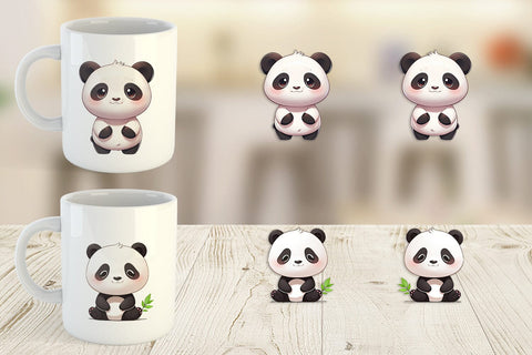 Mug Wrap Cute Panda Sublimation artnoy 