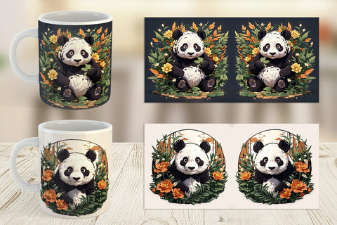 Mug Wrap Cute Panda Sublimation artnoy 