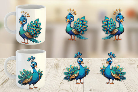 Mug Wrap Cute Peacock Sublimation artnoy 