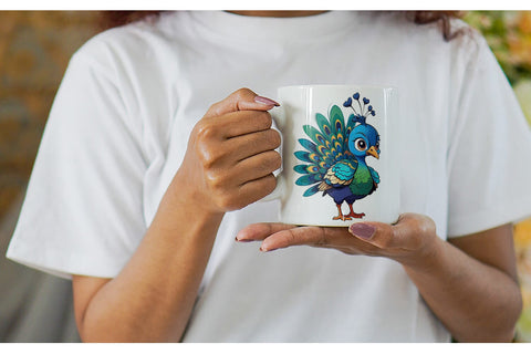 Mug Wrap Cute Peacock Sublimation artnoy 