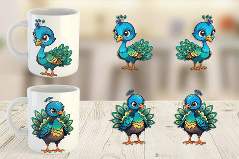 Mug Wrap Cute Peacock Sublimation artnoy 