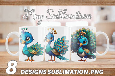 Mug Wrap Cute Peacock Sublimation artnoy 