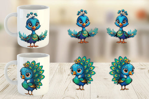 Mug Wrap Cute Peacock Sublimation artnoy 