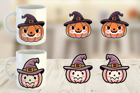 Mug Wrap Cute Pumpkin Sublimation artnoy 