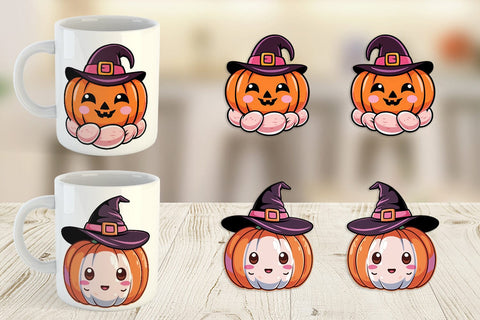Mug Wrap Cute Pumpkin Sublimation artnoy 