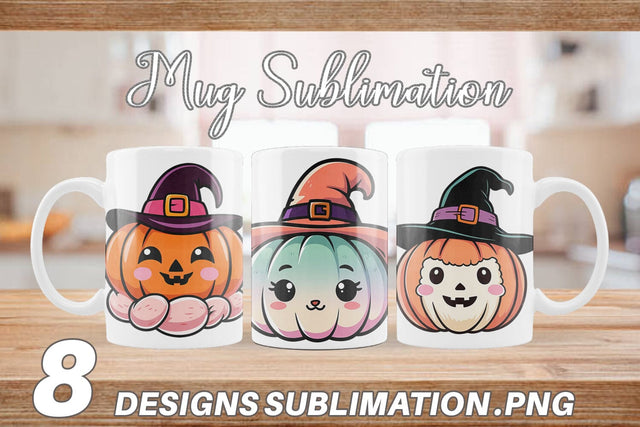 Mug Wrap Cute Pumpkin Sublimation artnoy 