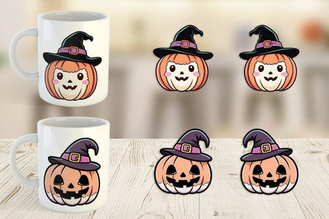 Mug Wrap Cute Pumpkin Sublimation artnoy 