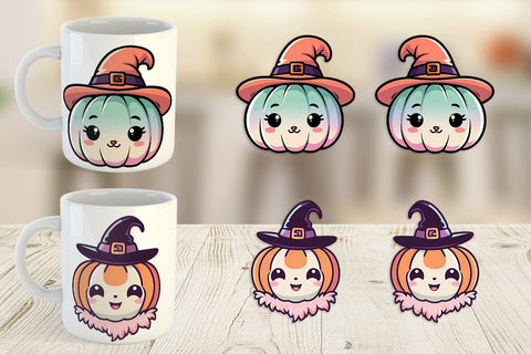 Mug Wrap Cute Pumpkin Sublimation artnoy 