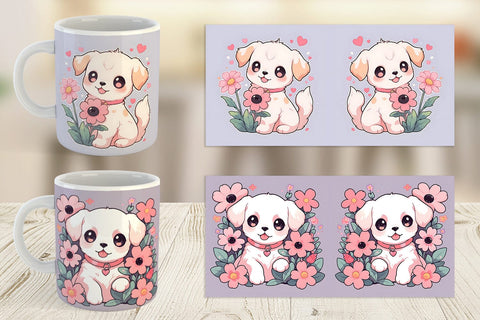 Mug Wrap Cute Puppy Illustration Sublimation artnoy 
