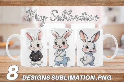 Mug Wrap Cute Rabbit Sublimation artnoy 