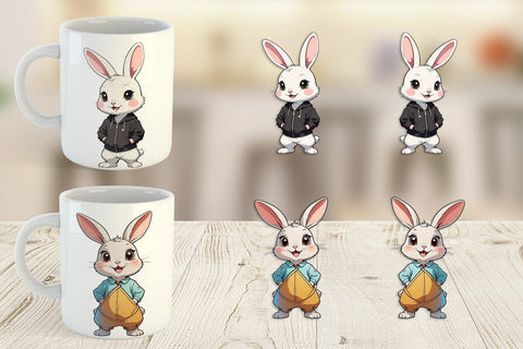 Mug Wrap Cute Rabbit Sublimation artnoy 