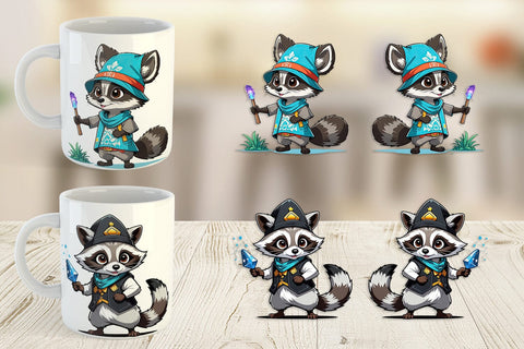 Mug Wrap Cute Raccoon Sublimation artnoy 