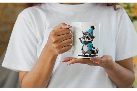 Mug Wrap Cute Raccoon Sublimation artnoy 