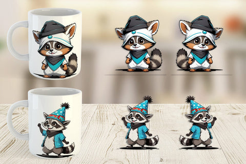 Mug Wrap Cute Raccoon Sublimation artnoy 
