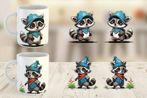Mug Wrap Cute Raccoon Sublimation artnoy 