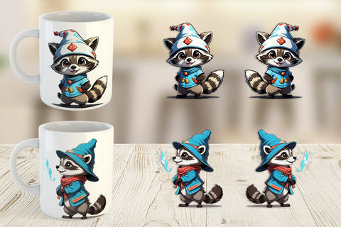 Mug Wrap Cute Raccoon Sublimation artnoy 