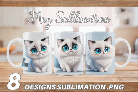 Mug Wrap Cute Ragdoll Cat Sublimation artnoy 