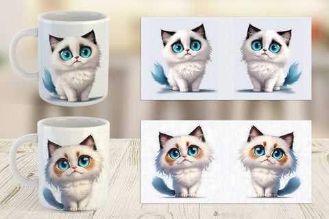 Mug Wrap Cute Ragdoll Cat Sublimation artnoy 