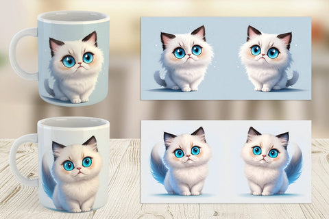 Mug Wrap Cute Ragdoll Cat Sublimation artnoy 