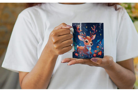 Mug Wrap Cute Reindeer Sublimation artnoy 