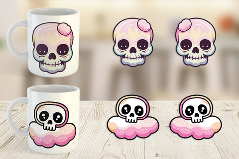 Mug Wrap Cute Skull Sublimation artnoy 
