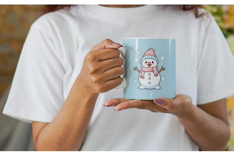 Mug Wrap Cute Snowman Illustration Sublimation artnoy 