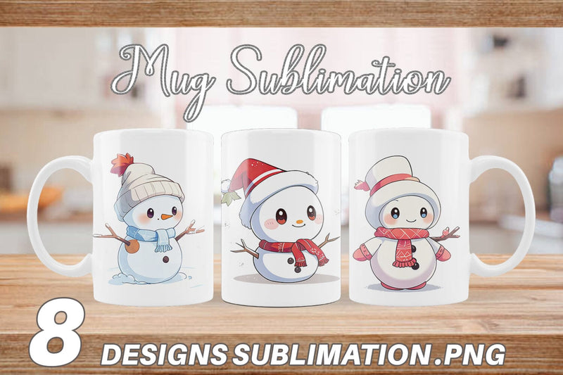 Mug Wrap Cute Snowman Sublimation artnoy 