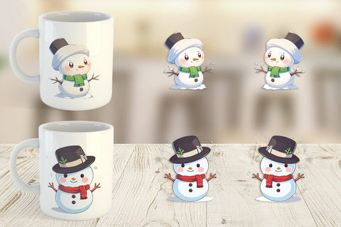 Mug Wrap Cute Snowman Sublimation artnoy 