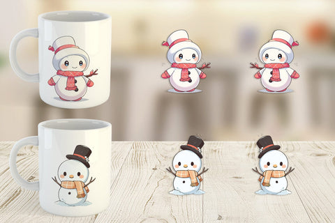Mug Wrap Cute Snowman Sublimation artnoy 
