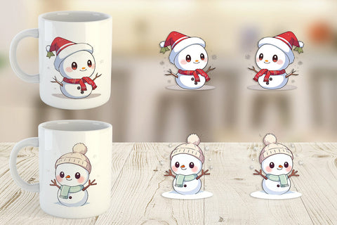 Mug Wrap Cute Snowman Sublimation artnoy 