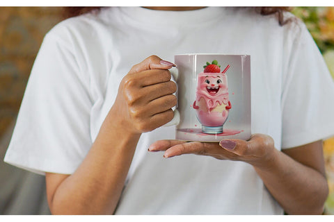 Mug Wrap Cute Strawberry Milkshake Sublimation artnoy 