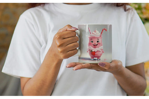 Mug Wrap Cute Strawberry Milkshake Sublimation artnoy 