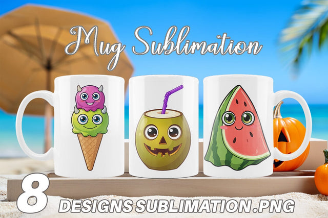 Mug Wrap Cute Summerween Treats Sublimation artnoy 