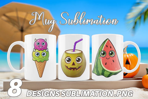 Mug Wrap Cute Summerween Treats Sublimation artnoy 