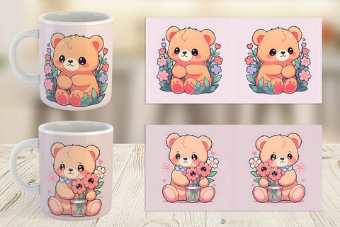 Mug Wrap Cute Teddy Bear Sublimation artnoy 